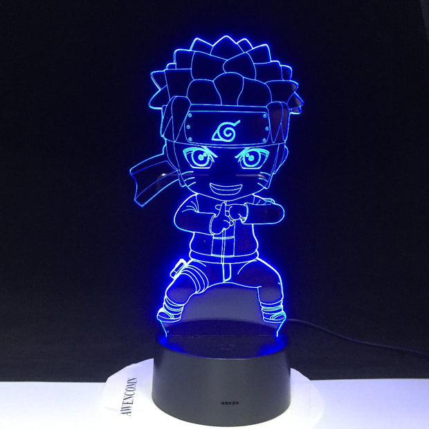 Uzumaki Naruto 3D Lamp Color Changing Light For Children Bedroom Decoration Nightlight Baby Kungfu Naruto Led Night Light Gift For Kids 3289