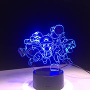 Super Mario Bros Luigi Toad Dragon 3D Desk Table Light Lamp USB Acrylic Super Gift for Children Baby Sleep Lamp Nursery Light