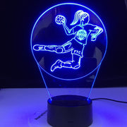 Handball Player Figure 3D LED Night Light USB Children Kids Gift Baby Nightlight Sports Desk lamp Dropshipping Gift