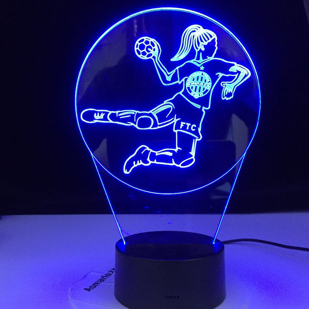 Handball Player Figure 3D LED Night Light USB Children Kids Gift Baby Nightlight Sports Desk lamp Dropshipping Gift