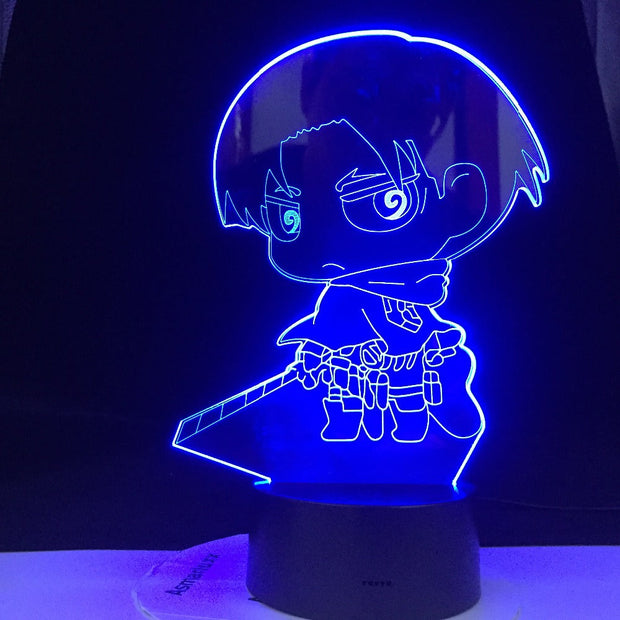 Levi Ackerman Cartoon Captain 3d Led Night Light for Kids Child Bedroom Decor Nightlight Colorful Table Lamp Attack on Titan