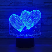 Double Two Heart 3d Lamp 7 Colors Led Night Lamp For Friends Touch Led Usb Table Lampara Lampe Sleeping Nightlight Drop Shipping