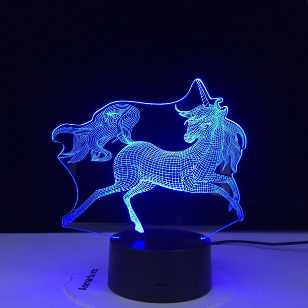 Unicorn 3D LED Night Light Unicornio Party Cartoon Lamp 7 Colors Change Baby for Bedroom Beside Lamp Baby Gifts