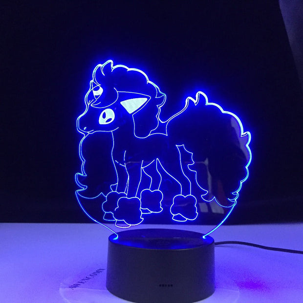 3D Illusion Night Lamp Pokemon Go Galarian Ponyta Figure Nightlight for Girls Bedroom Decor Colorful Kids LED 3D Night Light
