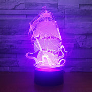 Dragon Boat Ship Design Shape 3d lamp Table Lamp Acrylic Creative Decorations Bedroom Sleeping Nightlight Gift Dropshipping