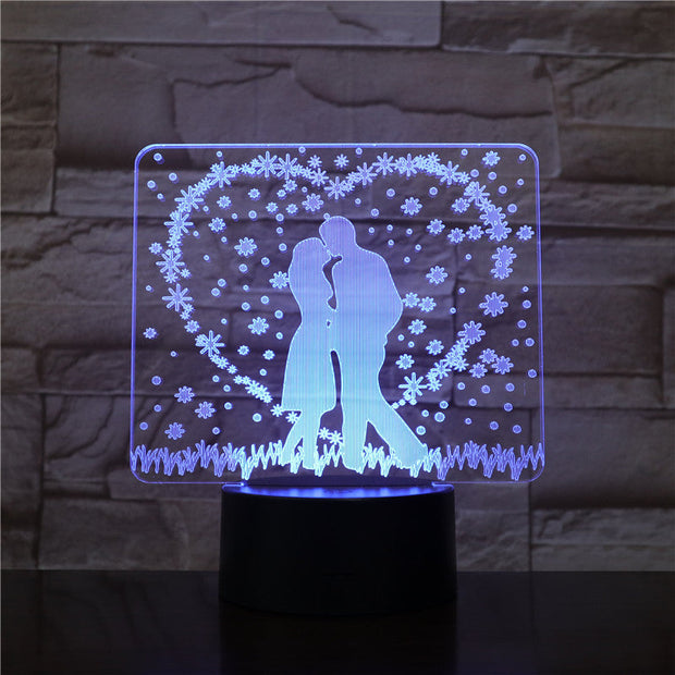 Wedding Decorations 3D LED Night Lamp Romantic Bedroom Table Lamp Valentines Gifts for Lovers Couples Dropship 3D-1534