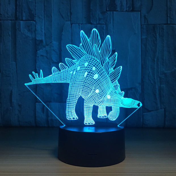 Stegosaurus Dinosaur 3D LED Lamp Touch Switch Desk Light Night Light 7 Colorful USB LED Table Acrylic Lamp Home Decor Kids Gifts