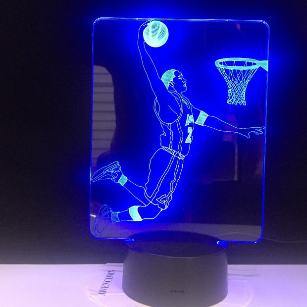 Slum Dunk Figure 3d LED Night Light Lamp Jordan Sports Basketball Home Decoration Birthday Gift for Kids Boy Child Nightlight