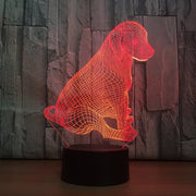 Cute Labrador Dog Lamp 3D Night Light Kids Toy LED 3D Touch Table Lamp 7 Colors Flashing LED Light Christmas Decoration
