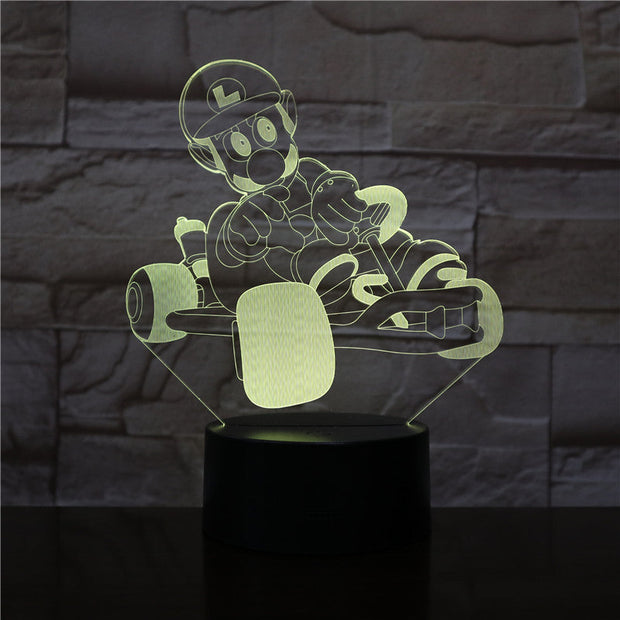Budget Deal Mario Racing 7/16 Colors Chang 3D LED Night Light Sleep Bedroom Decor Lamp Love Valentines Gift Dropship 3D-2493