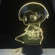 Levi Ackerman Cartoon Captain 3d Led Night Light for Kids Child Bedroom Decor Nightlight Colorful Table Lamp Attack on Titan
