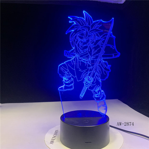 Uchiha Sasuke Modelling Led 3D Table Lamp Anime Home Decor Light Fixture Kids Sleep Naruto Night Light 7 Colors Changing AW-2874
