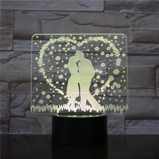 Wedding Decorations 3D LED Night Lamp Romantic Bedroom Table Lamp Valentines Gifts for Lovers Couples Dropship 3D-1534