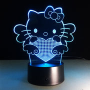 Cute Cat 3D LED Lamp 7 Colors Bulbing Light LED Mood Night Lamp USB Desk Light for Girls Baby Room Night Sleeping Light