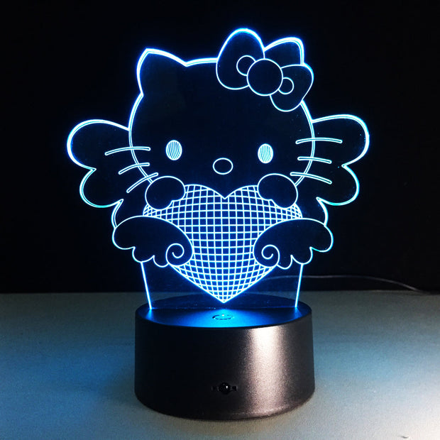 Cute Cat 3D LED Lamp 7 Colors Bulbing Light LED Mood Night Lamp USB Desk Light for Girls Baby Room Night Sleeping Light