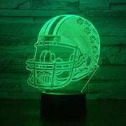 American Football Helmet Sports Caps 3D Lamp Team Logo Multicolors Lava LED Lighting Night Luminaria Best Fans Gift