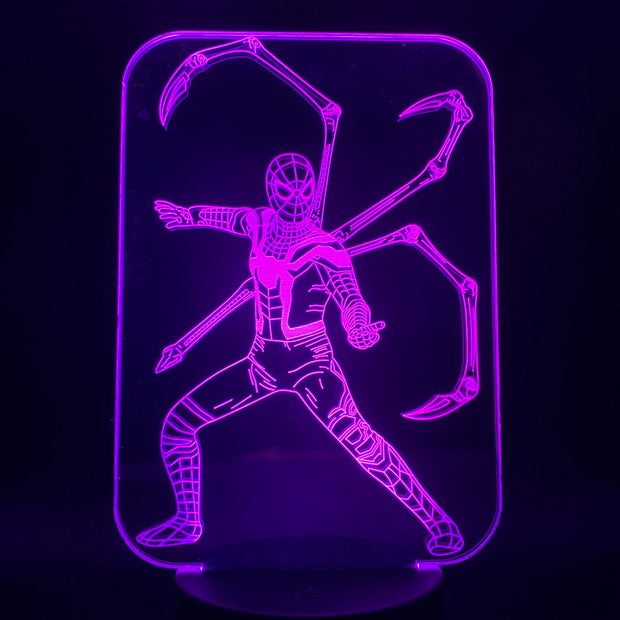 The Avengers Super Hero SpiderMan 3D LED Light Lamp Color Change Touch Night Light Lampara for Children Christmas Party Gifts