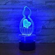 3D Creative 7 colors Night light Bedside Table Lamp 3D Touch Night Light Bedroom Party Desk Decor Lamp Girls Birthday Gift 2266