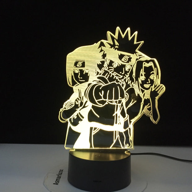 Naruto Uzumaki Led Night Light Anime Team 7 Sasuke Kakashi Hatake Kids Nightlight Itachi Uchiha 3d Lamp Child Brithday Gift