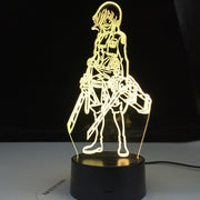 3D Lamp Attack on Titan Mikasa Ackerman Figure Kids Nightlight for Room Decoration Led Color Changing Night Light Anime Gift