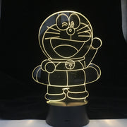 Doraemon 3D Night Light LED Cartoon Lampara Illusion Children Kids Gift Decorative Lights Animal Cat Desk lamp Bedside Decor