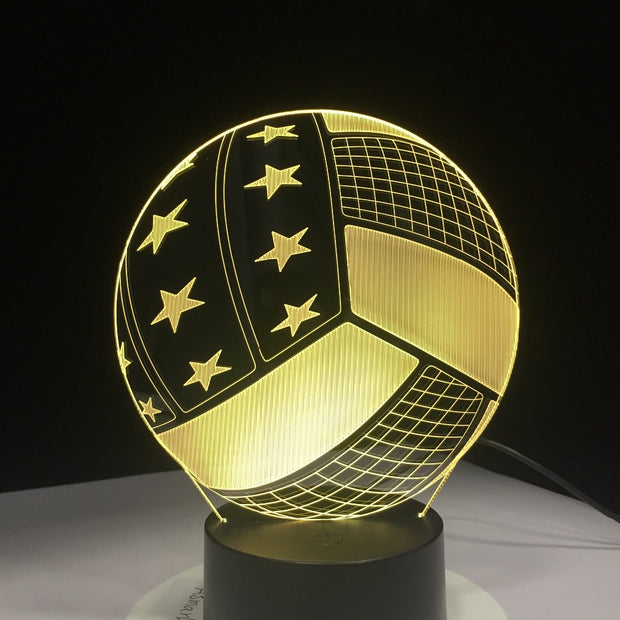 3D LED Night Light USA Team Volleyball with 7 Colors Night Light USB LED Lighting Decor luminaria Children Table Toys DropShip