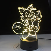 Cartoon Night Light ABS Base With Acrylic Light Borad Optical illusion Sonic the Hedgehog Amine Desk Lamp Dropshipping