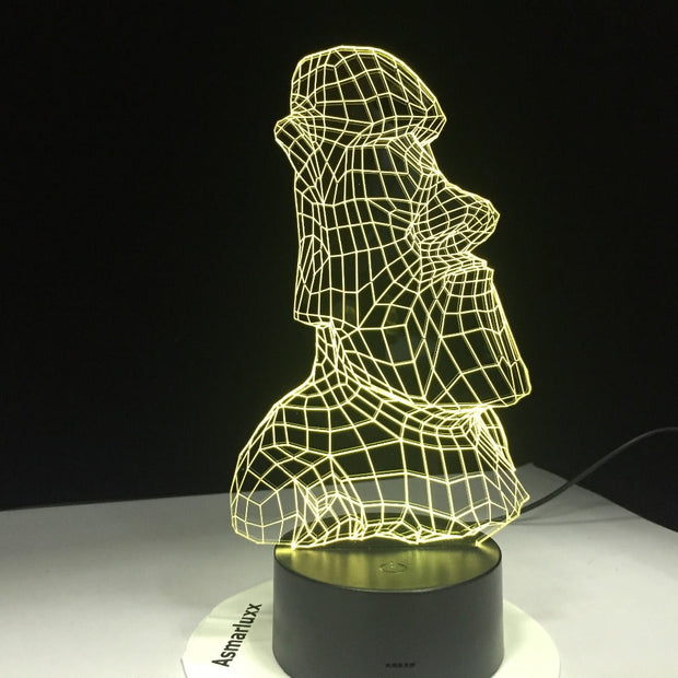 Stonehenge Stoneman Rechargeable 3D LED Night Light Portable 7 Colors Changing Touch Lamp Household Shaped Table Lamps Gift
