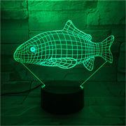 3D Carp Shape Animal 7 Color Changing Night Light Bedroom Bedside Christmas Lamp Light Novelty Fish Lighting 463