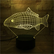 3D Carp Shape Animal 7 Color Changing Night Light Bedroom Bedside Christmas Lamp Light Novelty Fish Lighting 463