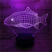 3D Carp Shape Animal 7 Color Changing Night Light Bedroom Bedside Christmas Lamp Light Novelty Fish Lighting 463