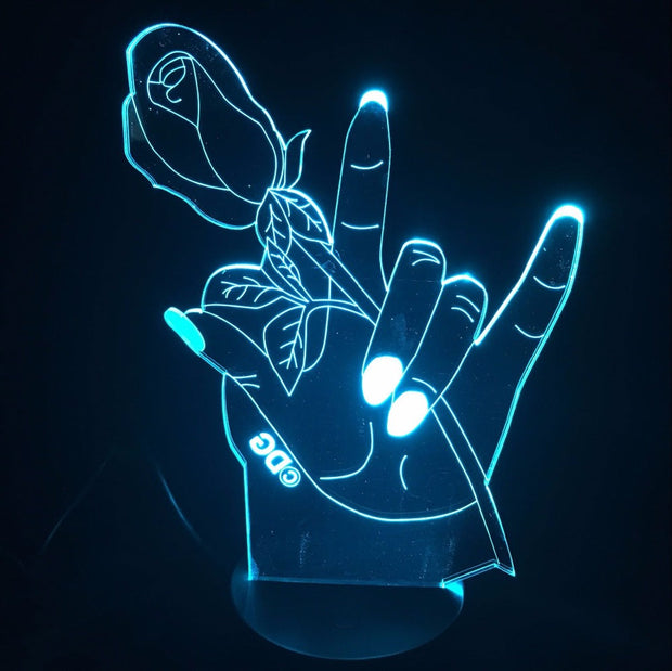 Rose Hands Flower 3D LED Lamp Usb Touch Button Fashion Desk Lamp 7 Color Change Led Home Living Room Lighting Decor Night Light