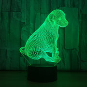 Cute Labrador Dog Lamp 3D Night Light Kids Toy LED 3D Touch Table Lamp 7 Colors Flashing LED Light Christmas Decoration