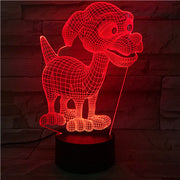 Cartoon 3D Cute Dog Night Lamp 7 Color Change Acrylic Remote Touch Desk Lamp Christmas Decorations For Home 510