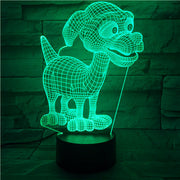 Cartoon 3D Cute Dog Night Lamp 7 Color Change Acrylic Remote Touch Desk Lamp Christmas Decorations For Home 510