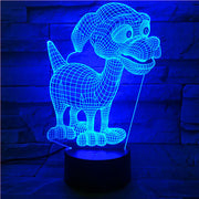 Cartoon 3D Cute Dog Night Lamp 7 Color Change Acrylic Remote Touch Desk Lamp Christmas Decorations For Home 510