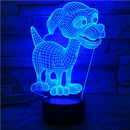 Cartoon 3D Cute Dog Night Lamp 7 Color Change Acrylic Remote Touch Desk Lamp Christmas Decorations For Home 510