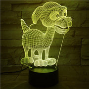 Cartoon 3D Cute Dog Night Lamp 7 Color Change Acrylic Remote Touch Desk Lamp Christmas Decorations For Home 510