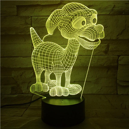 Cartoon 3D Cute Dog Night Lamp 7 Color Change Acrylic Remote Touch Desk Lamp Christmas Decorations For Home 510