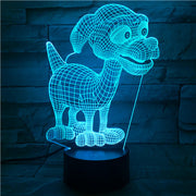Cartoon 3D Cute Dog Night Lamp 7 Color Change Acrylic Remote Touch Desk Lamp Christmas Decorations For Home 510