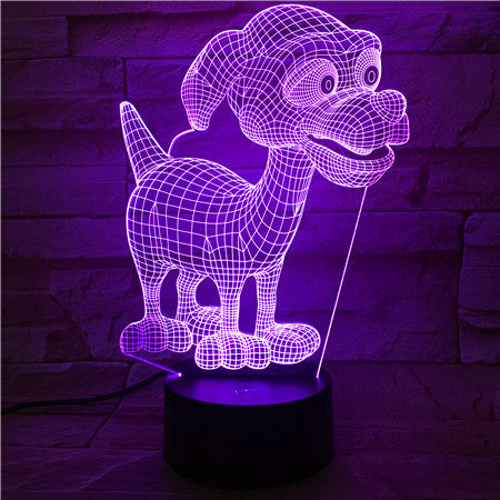 Cartoon 3D Cute Dog Night Lamp 7 Color Change Acrylic Remote Touch Desk Lamp Christmas Decorations For Home 510