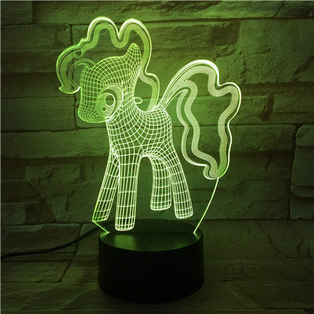 New 3D Night Light Unicorn 7 Color Change Remote Control Cute Dog USB Visual Lampara Baby Desk Lamp Kid Gift 514
