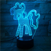New 3D Night Light Unicorn 7 Color Change Remote Control Cute Dog USB Visual Lampara Baby Desk Lamp Kid Gift 514