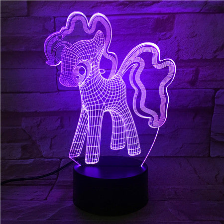 New 3D Night Light Unicorn 7 Color Change Remote Control Cute Dog USB Visual Lampara Baby Desk Lamp Kid Gift 514