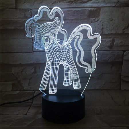 New 3D Night Light Unicorn 7 Color Change Remote Control Cute Dog USB Visual Lampara Baby Desk Lamp Kid Gift 514