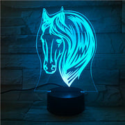 3D Night Lamp Pony Horse 7 Color Change USB Acrylic Small Light Home Atmosphere Lamp For Kids' Toys And Gifts 521
