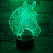 Acrylic Colorful Horse Head Color Changeable 3D LED Touch Remote Control Lamp Novelty Gifts Holiday Home Bedroom Decor 527