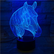 Acrylic Colorful Horse Head Color Changeable 3D LED Touch Remote Control Lamp Novelty Gifts Holiday Home Bedroom Decor 527