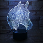 Acrylic Colorful Horse Head Color Changeable 3D LED Touch Remote Control Lamp Novelty Gifts Holiday Home Bedroom Decor 527