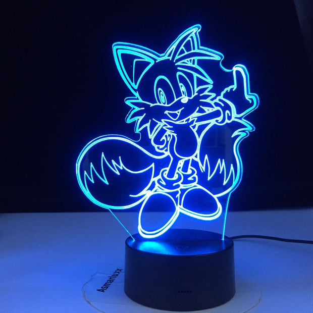 Cartoon Night Light ABS Base With Acrylic Light Borad Optical illusion Sonic the Hedgehog Amine Desk Lamp Dropshipping